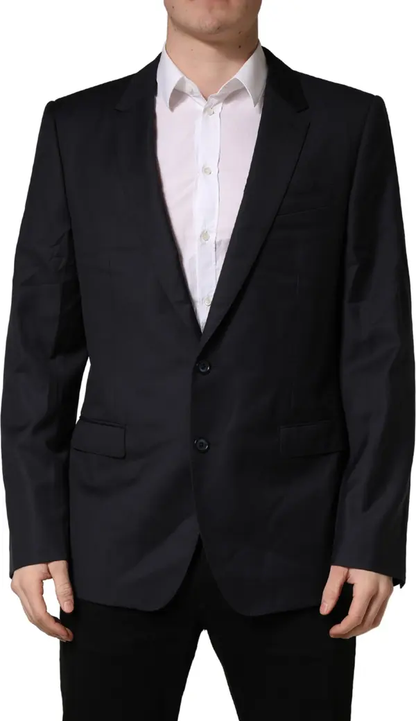 Black Wool Slim Fit Coat Men Jacket Blazer