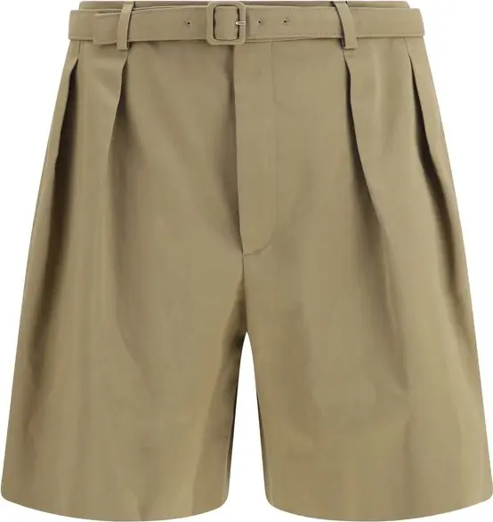 Beige Cotton Bermuda Shorts