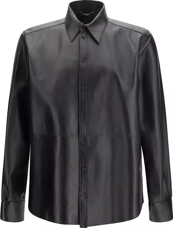 Black Leather Dress Shirt