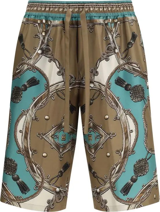 Multicolor Silk Bermuda Shorts