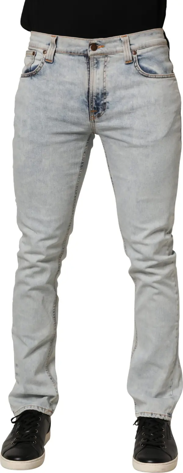 Light Blue Cotton Stretch Skinny Fit Men Denim Trouser JEANS