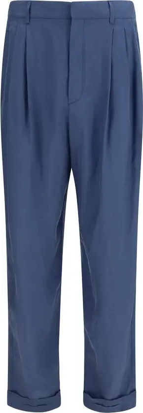Blue Silk Dress Pants
