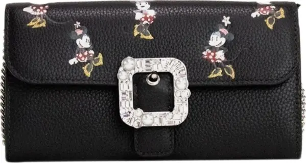 Kate Spade X Disney Black Leather Minnie Mouse Wallet Crossbody Bag