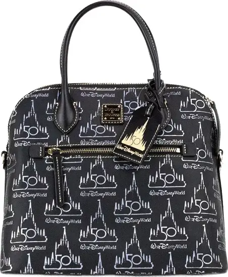 Dooney & Bourke Black Walt Disney World 50th Anniversary Leather Satchel Handbag