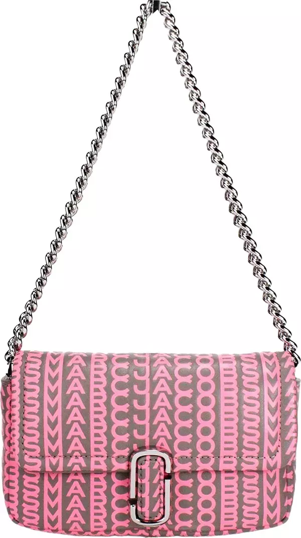 Marc Jacobs Neon Pink The Monogram Leather J Marc Mini Shoulder Bag Crossbody