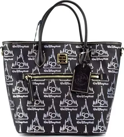 Dooney & Bourke Black Walt Disney World 50th Anniversary Leather Tote Bag