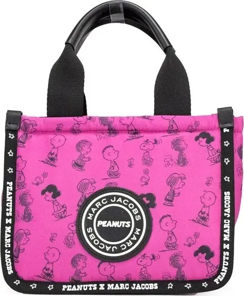 Marc Jacobs X Peanuts Mini Fuchsia Fedora Puffy Nylon Tote Convertible Handbag