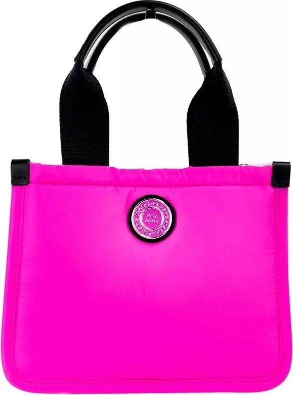 Marc Jacobs Small Neon Fuchsia Nylon Fabric Tote Convertible Bag Purse