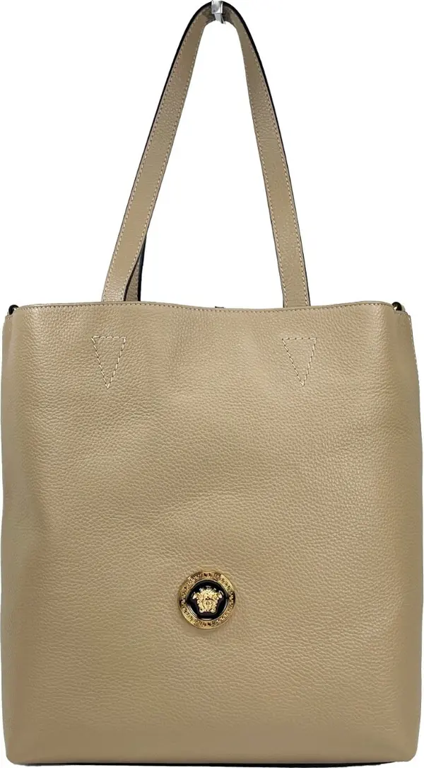 Versace Medusa Large Leather Tote Bag With Pouch