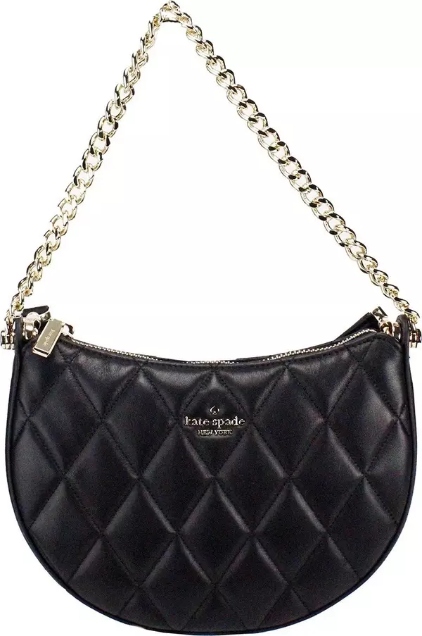 Kate Spade Carey Small Black Quilted Leather Zip Top Crossbody Bag