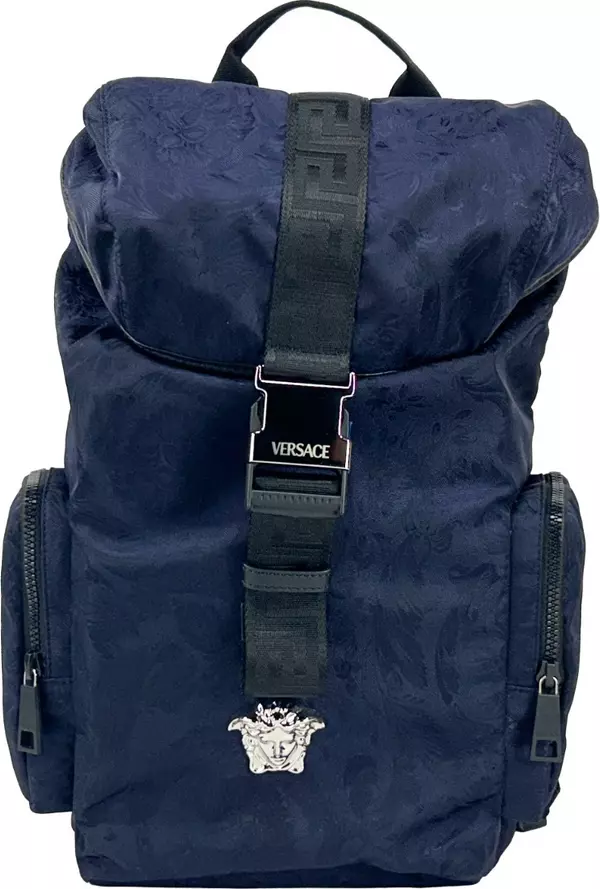 Versace Medusa Nylon Buckle Drawstring Backpack Bag