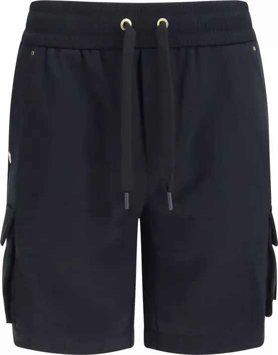 Black Cotton Bermuda Shorts