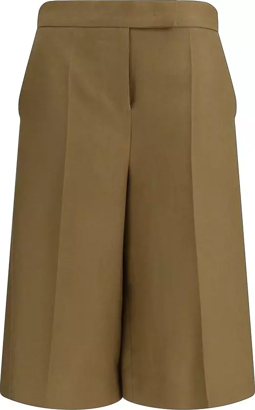 Bicolor Linen Bermuda Shorts