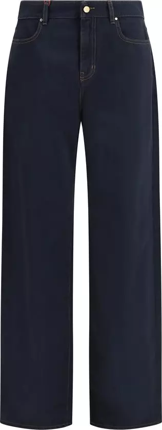 Blue Cotton Casual Pants