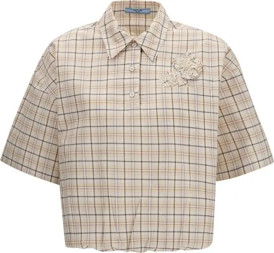 Beige Fabric Pattern Shirt