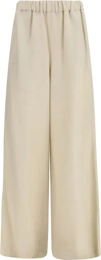 Beige Linen Casual Pants