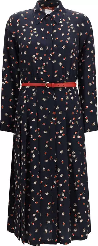 Blue Silk Casual Dress
