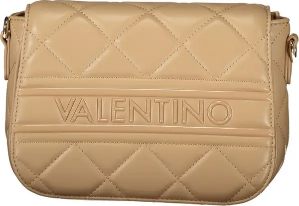 Beige Polyurethane Women Handbag