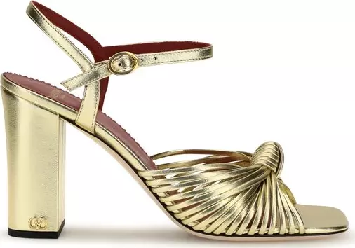 Gold Calf Leather Bos Taurus Platform Sandals