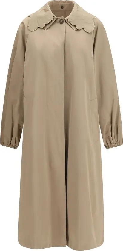 Beige Polyester Trench Coat