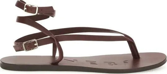 Brown Calf Leather Bos Taurus Flat Sandals