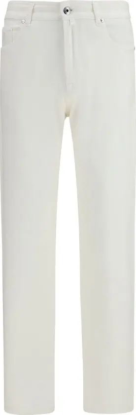 White Cotton Straight-Leg Jeans