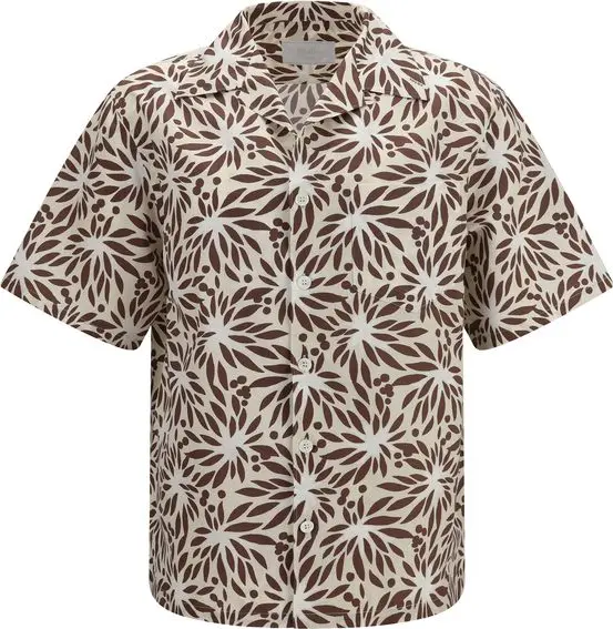 Brown Cotton Pattern Shirt