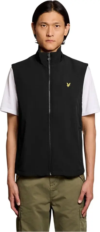 Black Polyester Sleeveless Jacket