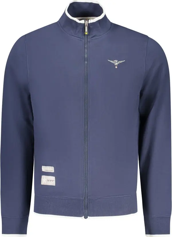 Blue Cotton Men Sweatshirt