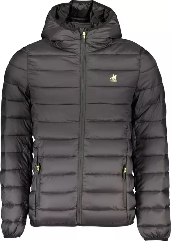 Black Polyester Men's Jacket