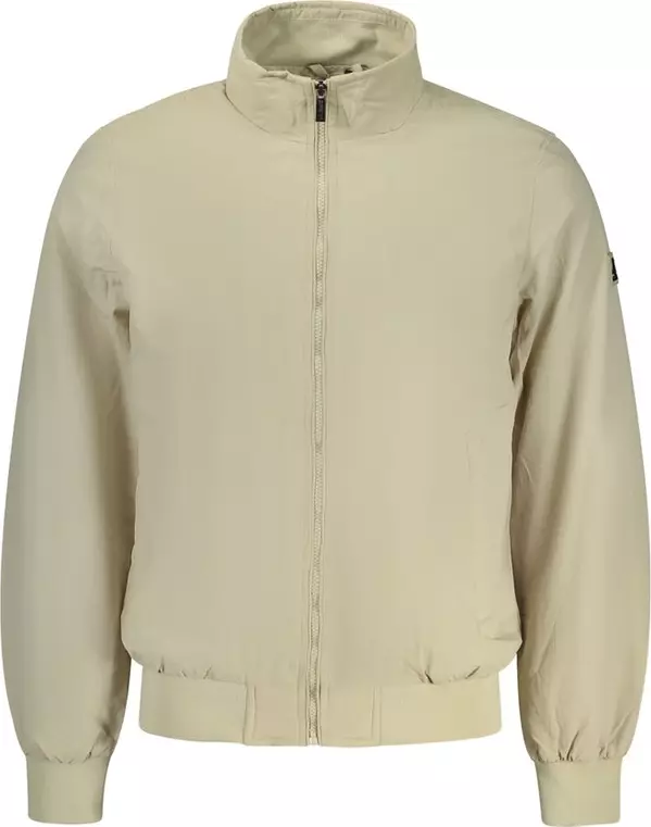 Beige Polyester Men's Jacket