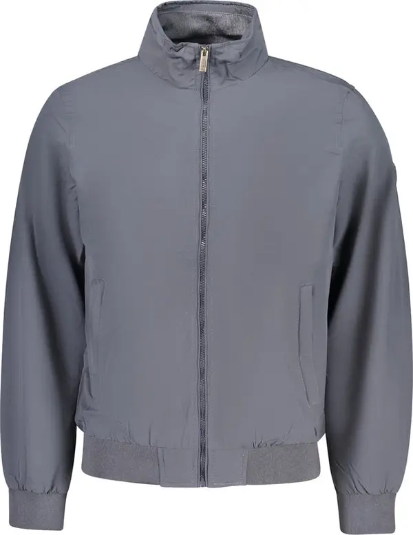 Blu Polyester Men Jacket