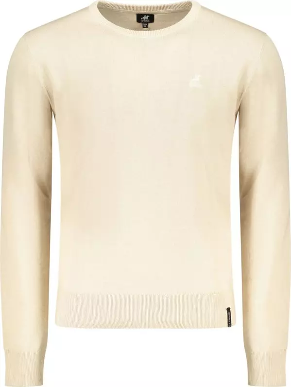 Beige Cotton Men Sweater