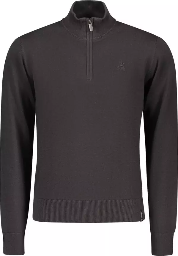 Black Cotton Men Sweater
