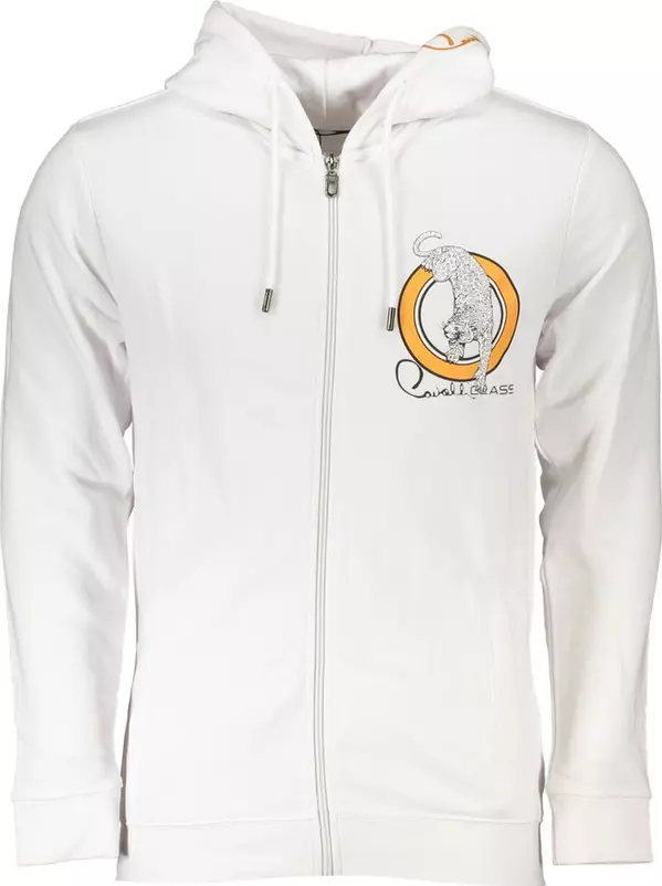 White Cotton Men Sweatshirt