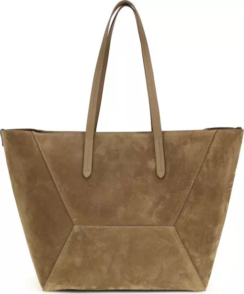 Beige Calf Leather Bos Taurus Shoulder Bag