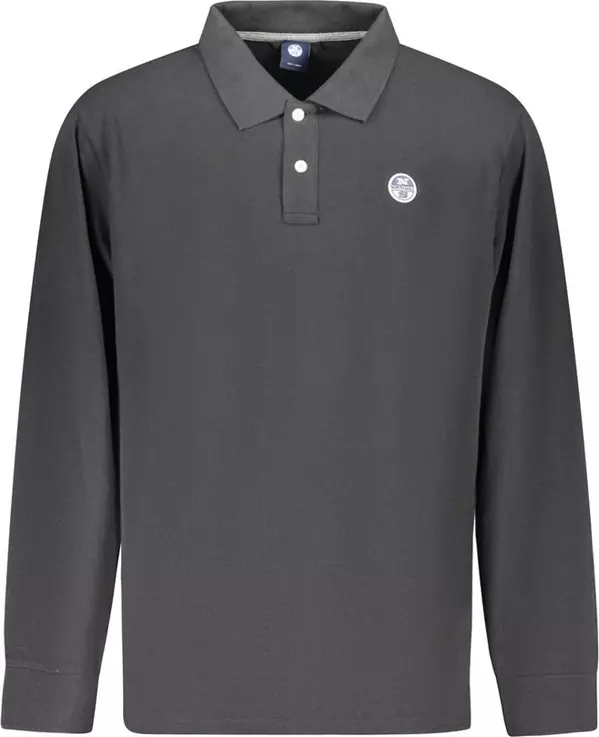 Black Cotton Men Polo Shirt