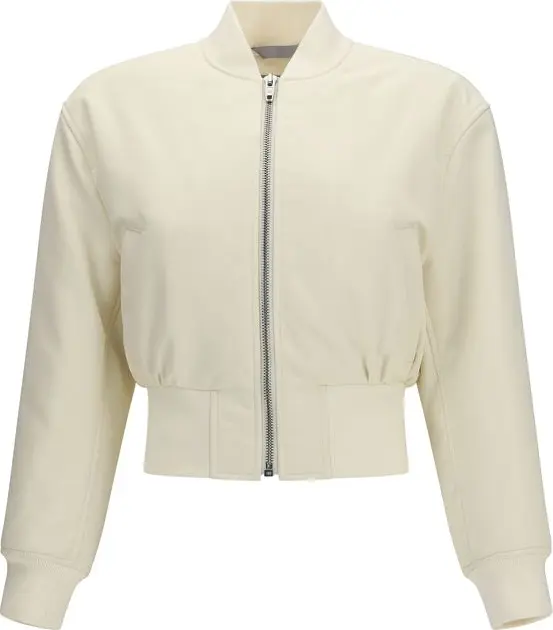 Beige Polyester Bomber
