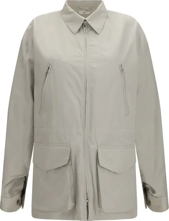 Gray Cotton Shell Jacket