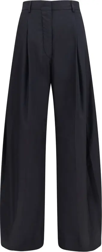 Black Cotton Casual Pants