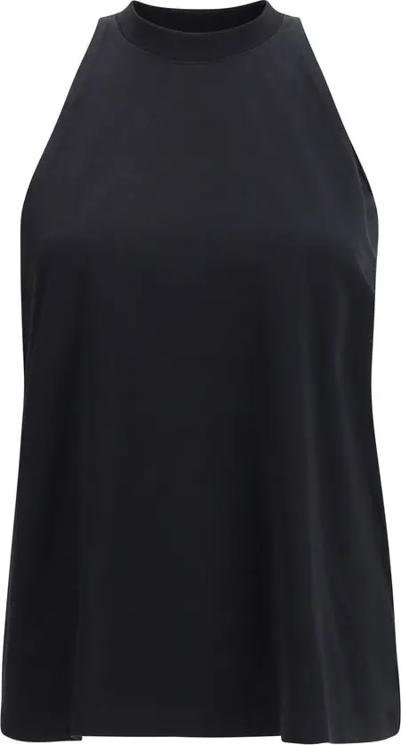 Black Cotton Sleeveles T-Shirt