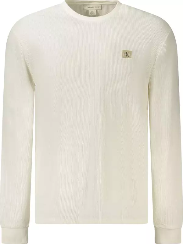 White Cotton Men's Long-Sleeve T-Shirt