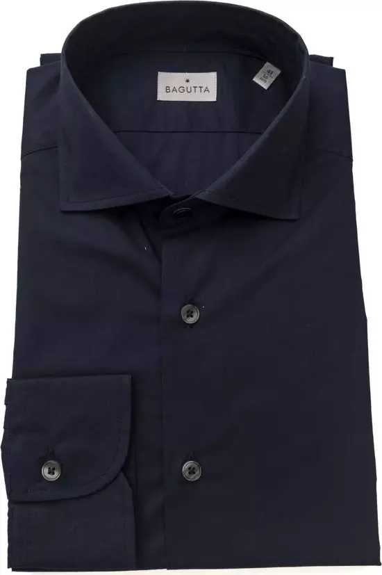 Blue Cotton Men's Slim Shirt