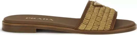 Brown Raffia Slippers
