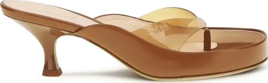 Brown Calf Leather Bos Taurus Stiletto Heel Sandals