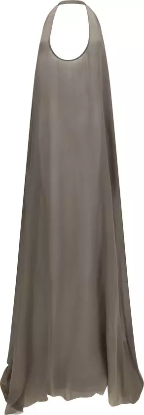 Gray Silk Casual Dress