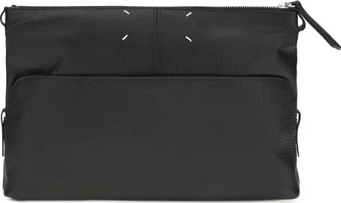 Black Calf Leather Bos Taurus Clutch Bag