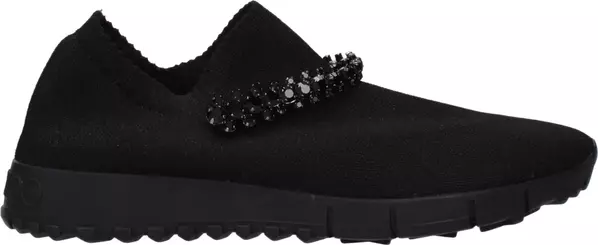 Black Fabric Slip-On Loafers