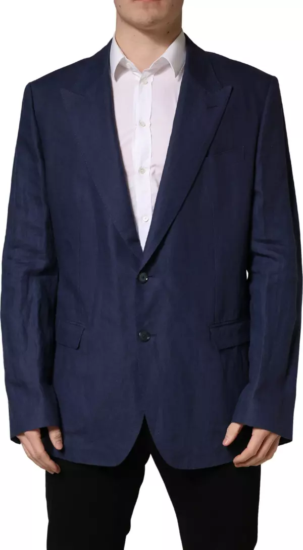 Blue Single Breasted 2 Button Suit Jacket