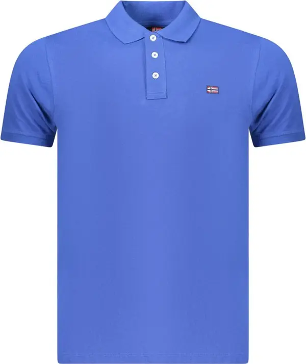Blue Cotton Men's Polo Shirt